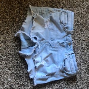 Light denim shorts